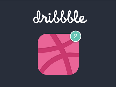 2 Dribbble Invites flat design icon invite mobile