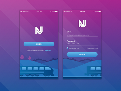 NJ Transit App Redesign app illustration login mobile mobile app nj transit sign up transportation ui user experience user interface ux