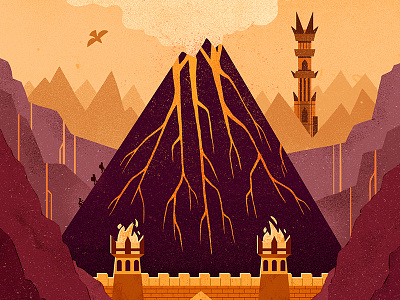 Return of the King book design digital illustration lord of the rings lotr volcano