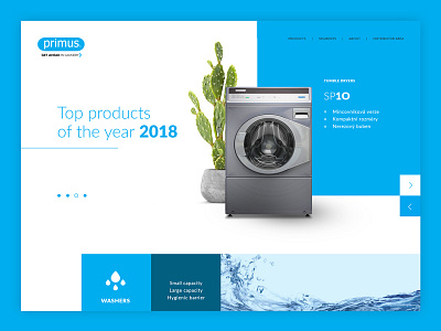 Primus Loundry dryer homepage webdesign