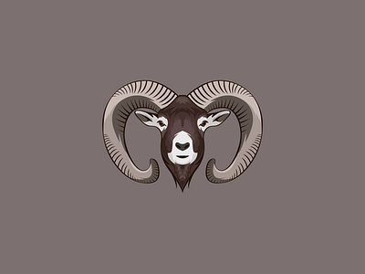 Mouflon. Illustration for hunter animal illustration logo logotype mouflon