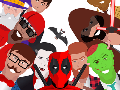 My crew (just for fun) creative crew deadpool face gang hero illustration illustrator people vampire vector zombie