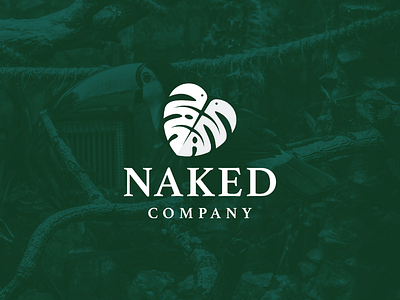 Logo for Naked Company animal forest jungle logo logotype monstera nature rainforest toucan