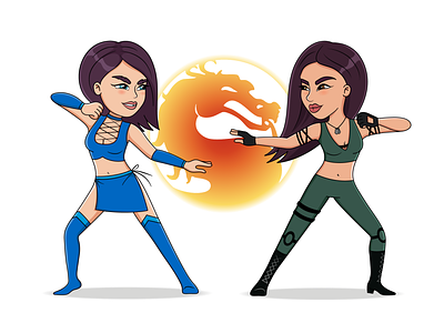 Mortal Kombat. Women's league. art cartoon cartoon character cartoon illustration character characterdesign colors fight girl illustraion mortal kombat pose vector vs woman