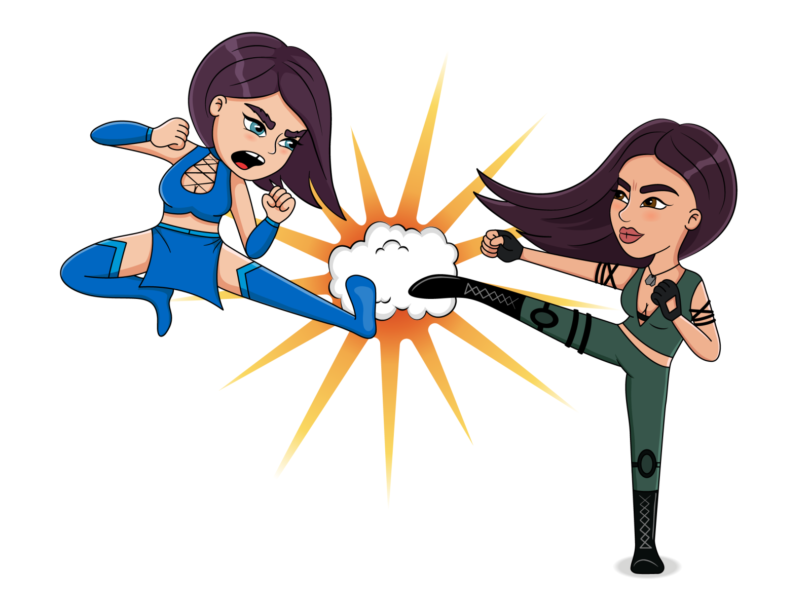Mortal Kombat. Women's league. vs fight emotion pose mortal kombat vector illustration illustrator cartoon character cartoon character design characterdesign character girl woman art