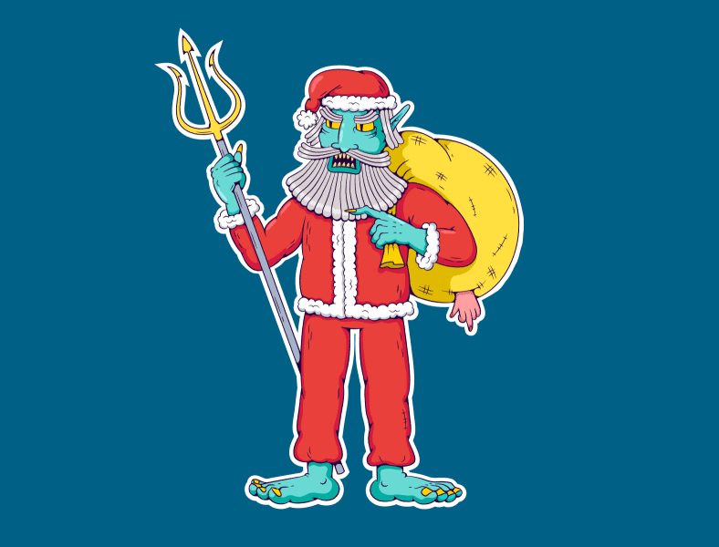Father Frost art behance character characterdesign christmas collaboration color father frost illustration illustrator man monster santa scary vector