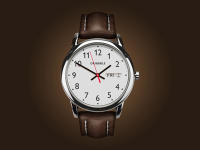 Dribbble past two clock icon leather time watches