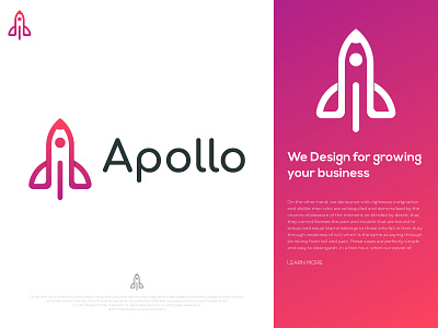 Apollo Rocketship Logo Branding art branding design graphic illustration logo logo design logotype marketing modern logo