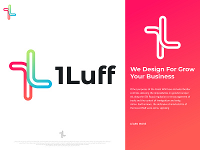 1L Modern logo Branding Concept For 1Luff art brand brand identity branding design graphic illustration letter logo logo design marketing minimal modern modern design modern logo