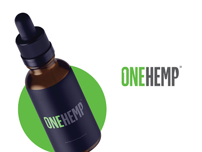 One Hemp bottle design hemp logo logotype mockup