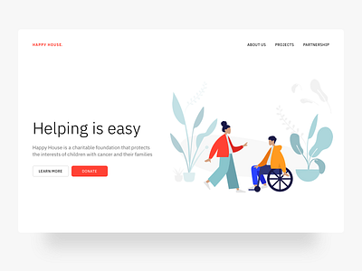 Happy House design illustration minimal typography ui ux web website