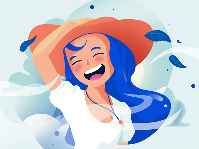 On the Waterfront blue character design app design art illustration vector