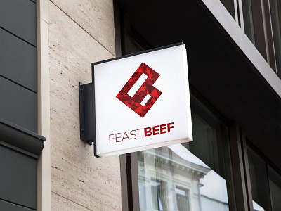Feast Beef Logo Design beef brand branding creativity design elegant feast feast beef feast beef logo flat graphic design illustration illustrator letter b logo logo logo design professional logo red tayyab tanveer vector