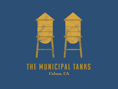 Municipal Tanks california color colusa design illustration illustrator landmarks vector watertanks watertower