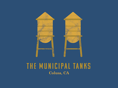 Municipal Tanks california color colusa design illustration illustrator landmarks vector watertanks watertower