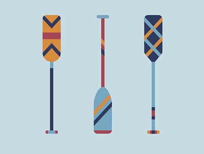 Paddle canoe color design illustration illustrator paddle vector