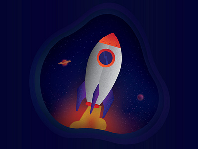 Outer Space adventure branding color design galaxy illustration illustrator outerspace planets spaceships spacex vector