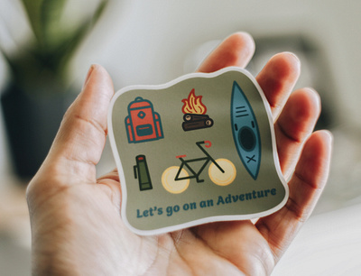 Adventure sticker adventure badge camping design illustration illustrator outdoors sticker vector