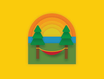 Hammock Views adventure badge camping color design illustration illustrator outdoor vector