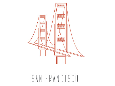 Golden Gate bridge california golden gate golden gate bridge illustration illustrator lineart san francisco