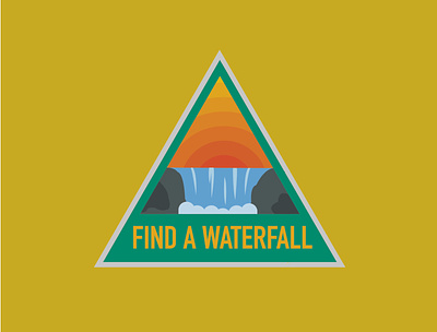 Waterfall Nature Badges adventure badge design illustration illustrator nature waterfall
