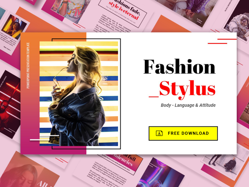 Free PowerPoint Template Fashion Style by graphics traffic on Dribbble