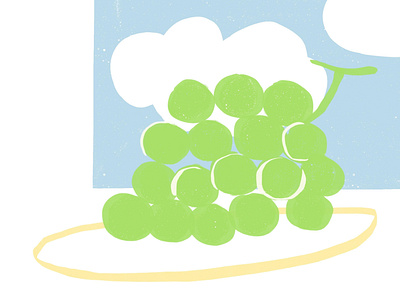 Grapes and Cloud afternoon art cloud color creative design digital doodle drawing food foodillustration fruit grapes green illustration painting print sketching sky texture