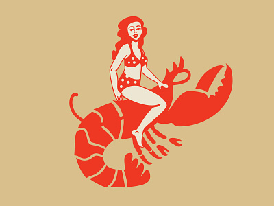 Hum Dingah branding coast design girlridinglobster graphic illustration lobster lobstershack logo logodesign maine vector