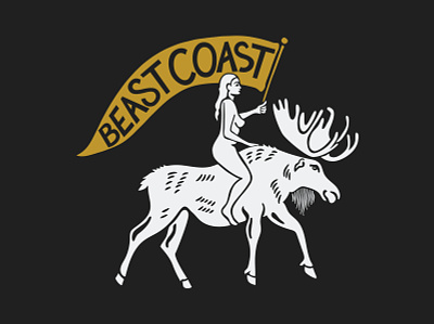 Beast Coast beastcoast blackandwhite design graphic handdrawn handdrawn illustration handdrawntype illustration moose