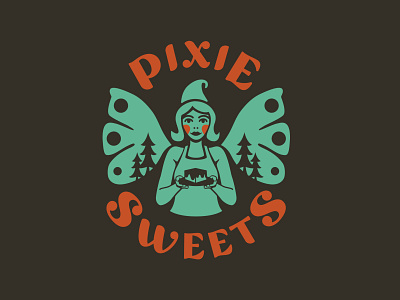 Pixie Sweets bakery branding desserts fairy fairylogo graphic illustration logo pixie pixiesweets sweetshop