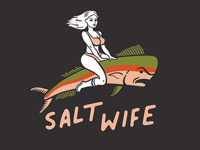Salt Wife branding design fishlogo graphic illustration lifestylebrand logo logodesign logodesigns mahimahi pinuplogo vector