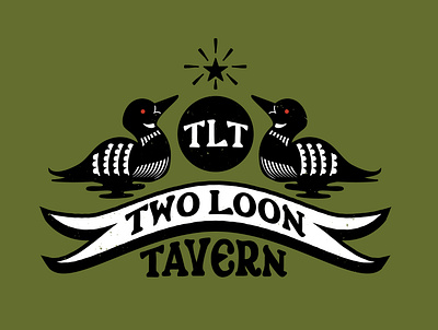 Two Loon Tavern branding design graphic illustration logo logodesign loonlogo vector