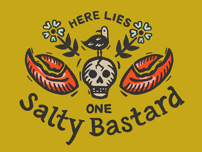 Salty Bastard design graphic illustration lobster logo maine