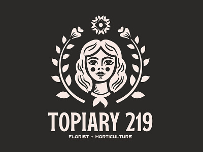 Topiary 219 black and white branding design floristlogo flower garden graphic illustration logo logodesign vector