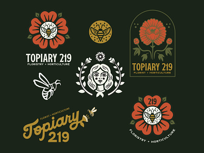 Topiary 219 beelogo branding customtypography design florist florist logo floristry garden graphic illustration logo logodesign vector