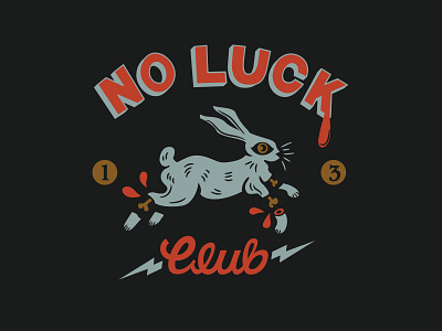 No Luck Club custom typography design graphic illustration logodesign noluck rabbitfoot vector