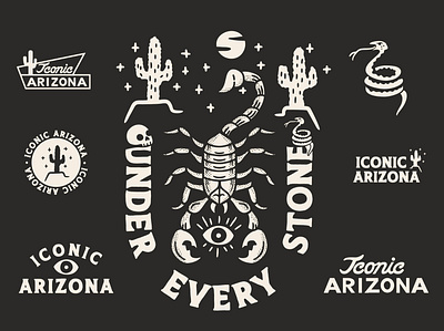 Iconic Arizona arizona desert design graphic illustration scorpion southwest vector