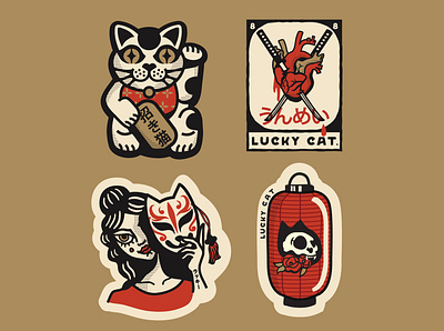 Lucky Cat Collective design graphic illustration stickers vector