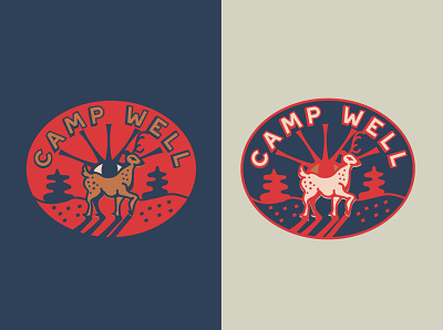 Camp Well Badges branding design graphic illustration logo vector