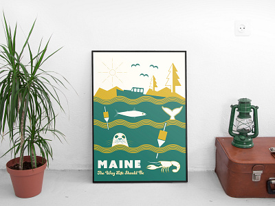 M.E. The way life should be buoys fish maine ocean pine tree sea waves