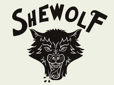 S H E W O L F black and white design graphic illustration logo shewolf tee design wolf