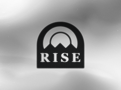 Rise black and white gray grey icon logo patch rise silver simple sun sunrise