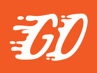 GO creative design fast fluid go liquid logo motion orange white