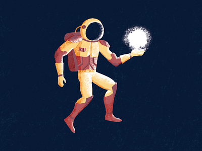 Orb astro astronaut digital digital painting illustration light mysterious navy blue navyblue painting photoshop red sci sci fi sci fi scifi sketch space spaceman yellow