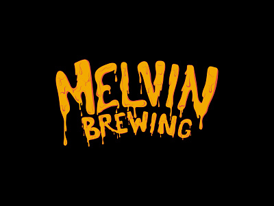 Melvin Honey brewing honey illustration logo screenprint typography vector