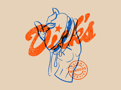 Dicks Drive-In 1 burgers distressed illustration pnw retro typography washington
