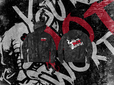 You're Not Worthy Hoodie - Stone Arrogant Bastard aggressive champion graphic graphic design grunge illustration logo mockup streetwear tie dye typography