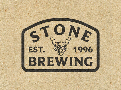 Stone Brewing Badge apparel badge bold branding design ink logo logo design logotype merch patch screenprint typography vector vintage