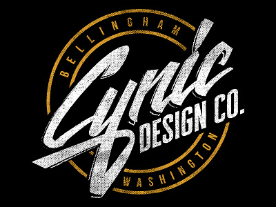 Cynic Design Co. Circle Logo branding distressed logo script typography
