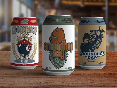 Groundhop Day Can Design Concepts beer can brist brist mfg groundhog pilsner